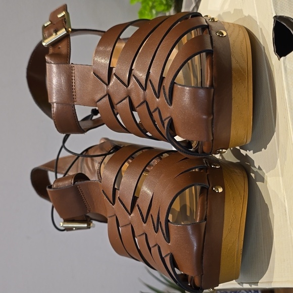 a.n.a. - Jordan Clog Heeled Sandal in Cognac Faux Leather​​​​ - Picture 9 of 16